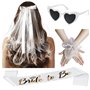 4Pcs Evjf Accessoire Femme Voile de Mariée