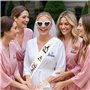 4Pcs Evjf Accessoire Femme Voile de Mariée, Bride to Be Sash, Lunette Coeur avec Perles, Gants de mariée, Bride to Be Accessoire