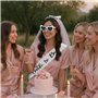 4Pcs Evjf Accessoire Femme Voile de Mariée, Bride to Be Sash, Lunette Coeur avec Perles, Gants de mariée, Bride to Be Accessoire