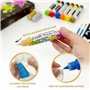 CAwished Ensemble de peinture pour bougies avec paillettes fines dorées et argentées - Stylos à cire pour décoration et décorati