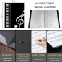 6 Pages Dossier de Rangeme+40 Pages Dossier de Musique Noir A4 Sonwaha Porte Partition Chorale Partition de Piano Se Déplier Cla