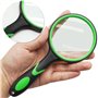 Loupe de Lecture et Sacs,Loupe 10x avec poignée en Caoutchouc Souple antidérapante avec loupe 75 mm et Miroir incassable pour Li