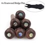 Alnicov Lot de 6 chevilles de chevalet en palissandre pour guitare acoustique avec extracteur de broches de chevalet