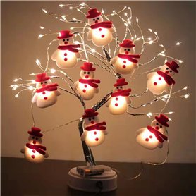 Guirlande lumineuse de Noël Bonhomme de neige 1.65 m 10 LED Décoration de Noël avec pour la maison