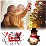 Guirlande lumineuse de Noël Bonhomme de neige 1.65 m 10 LED Décoration de Noël avec pour la maison, le jardin, la chambre à couc