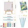 15*18 cm Petit Chevalet Peinture en Bois Présentoir de Table avec Toiles Peinture Assorties et