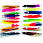 ANCLLO Lot de 30 leurres multicolores en forme de pieuvre souple pour pêche à la traîne en eau salée