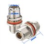 Bingfu Adaptateur Connecteur Coaxial Cuivre 50 Ohms à Montage sur Cloison n Femelle à n Femelle (Paquet De 2) Compatible avec Pa
