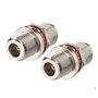Bingfu Adaptateur Connecteur Coaxial Cuivre 50 Ohms à Montage sur Cloison n Femelle à n Femelle (Paquet De 2) Compatible avec Pa
