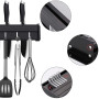 Porte Ustensiles Cuisine avec Crochets, Barre Ustensiles Cuisine Mural, Cuisine Porte Casserole Mural Couteaux, Porte Casseroles