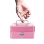 Boîte Sécurité Verrouillable en Acier, Coffre de Sécurité Mini Portable, Mini Coffre-Fort de Sécurité Portable en Acier, Avec 2 