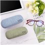 zfdg 2 Pièces Étui à Lunettes, Étui à Lunettes Rigide, Étui à Lunettes en Lin, Métal Portable Pliable Étui à Lunettes de Protect