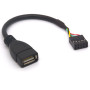 Tomost Lot de 2 câbles USB femelles pour carte mère 9 broches vers USB 2.0 type A femelle