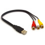 Tomost Câble USB vers RCA USB 2.0 mâle vers 3 RCA femelles Jack Splitter Audio Video AV Composite Cordon adaptateur pour TV PC H