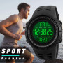 RSVOM Montre numérique de Sport pour Homme - 50M imperméables, Militaire Montres Bracelet pour Homme à Grand Visage Noir avec Al