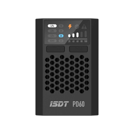 ISDT PD60 Chargeur de batterie Lipo 60 W 6 A pour batteries 1-4S LiPo/Life/Lilon/LiHv/Pb/NiMH RC