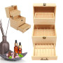 RoseFlower Boîte Huile Essentielle Aromathérapie Boîte de Stockage, 59 Trous imperméable Aromathérapie Boîte de Rangement en Boi