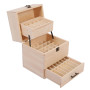 RoseFlower Boîte Huile Essentielle Aromathérapie Boîte de Stockage, 59 Trous imperméable Aromathérapie Boîte de Rangement en Boi
