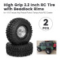 Goolsky 2Pcs 2,2 Po Pneu en Caoutchouc RC Roue de Jantes en Alliage Beadlock Haute Adhérence pour Traxxas Hsp Redcat Rc4wd Tamiy