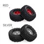 Goolsky 2Pcs 2,2 Po Pneu en Caoutchouc RC Roue de Jantes en Alliage Beadlock Haute Adhérence pour Traxxas Hsp Redcat Rc4wd Tamiy