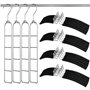 Cintre Gain de Place - 4 Pack Cintres Multicouches Antidérapants 5 en 1 Éponge Support de Rangement pour Vêtements en Métal Orga