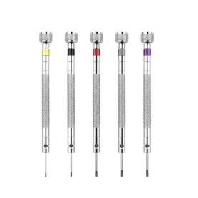 Lot de 5 tournevis de précision pour horloger - Lame réversible - Pour réparation de montres