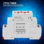 Yanmis Relais Temporisé, AC 220V GRT8-S2 Relais de Minuterie de Cycle Asymétrique Rail DIN 35mm on/Off Répétition du Temps de Cy