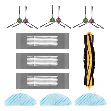 Chiffon Brosse Filtre de Rechange Ensemble d'accessoires pour Robot Aspirateur Ecovacs DEEBOT OZMO T9 T9+ Yeedi Vac 2 Pro (13 Pi