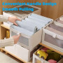 Moguxb Boite Rangement Armoire 2 Pièces Caisses de Rangement en Tissu Beige Organiseurs de Tiroir Boîte de Rangement Pliable pou