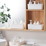 Moguxb Petites Boîtes de Rangement en Plastique 12 Pièces Blanc Panier de Rangement en Plastique avec Poignées Boîtes de Rangeme