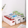 Moguxb Petites Boîtes de Rangement en Plastique 12 Pièces Blanc Panier de Rangement en Plastique avec Poignées Boîtes de Rangeme