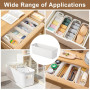 Moguxb Petites Boîtes de Rangement en Plastique 12 Pièces Blanc Panier de Rangement en Plastique avec Poignées Boîtes de Rangeme