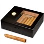 Cave à cigares Slege - En bois de cèdre espagnol - Avec humidificateur - Hygromètre - Séparateur - Couche unique - Cadeau pour h