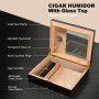 Cave à cigares Slege - En bois de cèdre espagnol - Avec humidificateur - Hygromètre - Séparateur - Couche unique - Cadeau pour h