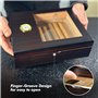 Cave à cigares Slege - En bois de cèdre espagnol - Avec humidificateur - Hygromètre - Séparateur - Couche unique - Cadeau pour h