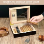 Cave à cigares Slege - En bois de cèdre espagnol - Avec humidificateur - Hygromètre - Séparateur - Couche unique - Cadeau pour h