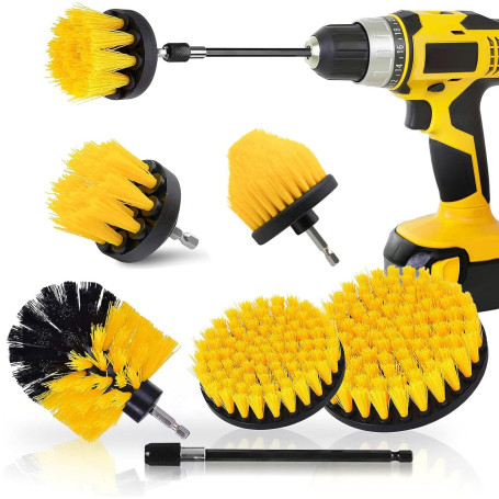 Sliva Lot de 6 brosses à récurer électriques avec extension longue pour nettoyer le sol
