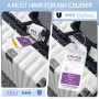 Bukuhlio Lot de 8 étiquettes de bagage pour croisière - 19 x 9 cm - En PVC robuste et imperméable - Transparent - Avec 8 bandes 