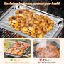 Huucozn 2 Pcs Grilles de Barbecue Acier Inoxydable avec 1 Pince Cuisine INOX, Paniers a Grillades BBQ Grille Panier Poêles à Gri