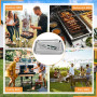 Huucozn 2 Pcs Grilles de Barbecue Acier Inoxydable avec 1 Pince Cuisine INOX, Paniers a Grillades BBQ Grille Panier Poêles à Gri