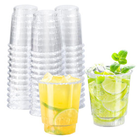 Huucozn 40 PCS Tasse de 220 ml Verre à Shot Plastiques Réutilisables Transparent Verre à Liqueur 220ml Verre Shooter Plastique R
