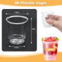Huucozn 40 PCS Tasse de 220 ml Verre à Shot Plastiques Réutilisables Transparent Verre à Liqueur 220ml Verre Shooter Plastique R
