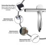 SURFOU Raclette de Douche 25cm - avec Deux Crochets，Raclette Vitre en Acier Inoxydable，sans Traces d'eau，Autocollante, Installat
