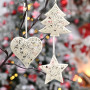 6pcs 12cm Blanc Ornements de Sapin de Noël