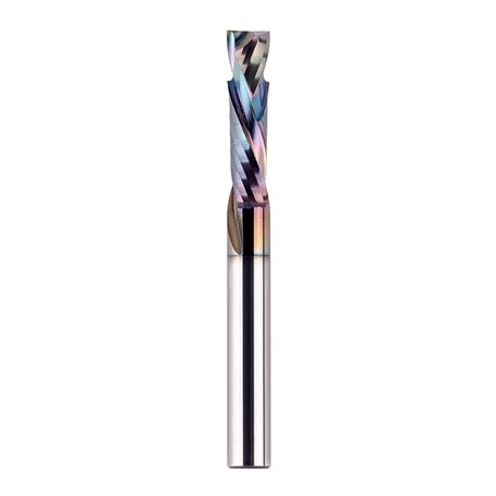 SpeTool Fraise à rainurer spirale 6 mm tige compression 22 mm longueur de coupe Up&Down VHM Fraise à rainurer avec revêtement TA