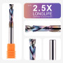 SpeTool Fraise à rainurer spirale 6 mm tige compression 22 mm longueur de coupe Up&Down VHM Fraise à rainurer avec revêtement TA
