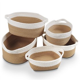 Lot de 5 Panier Rangement en Corde de Coton