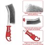 6 Pcs Brosses Métalliques (3 Grandes + 3 Petites), Brosses en Acier Inoxydable et Laiton et Nylon, Brosses à Main Ergonomiques, 