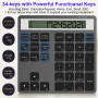 Pavé numérique Bluetooth - Avec calculatrice d'affichage - Clavier numérique sans fil Bluetooth 2 en 1 - Entrée de données + cal