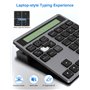 Rechargeable Pavé Numérique Bluetooth et Calculatrice 2 en 1 - Clavier Numérique sans Fil et Filaire, 34 Touches Pavé Numérique 